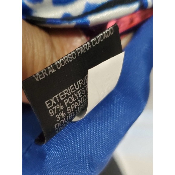 Tahari Women's Blue & White Polyester Round Neck Sleeveless Top Blouse Size 6 - Picture 10 of 12